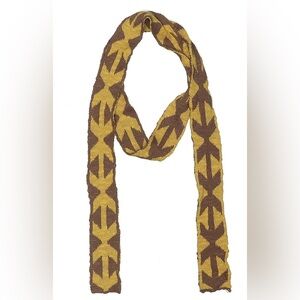 Brown & Yellow Geometric Knit Scarf | Vintage-Inspired Cozy Winter Scarf